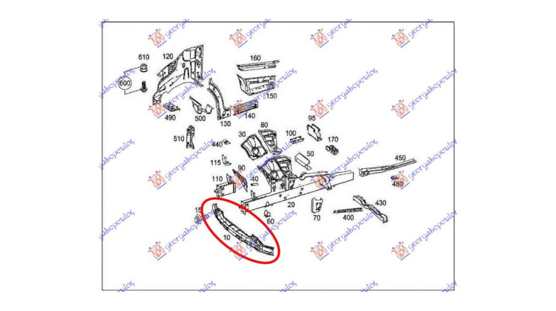 Armatura bara fata Mercedes Sprinter 2006-2013 NOUA 9066200234 A9066200234 Mercedes W906