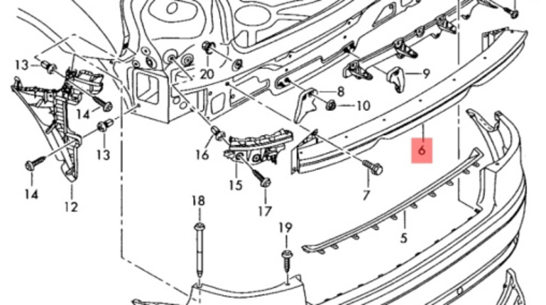 Armatura bara spate Audi A3 (8P) Coupe 2004 2.0 TDI OEM 8P3807309