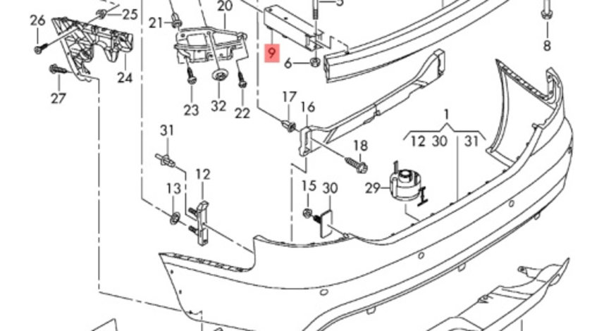 Armatura bara spate Audi A6 C6 (2004-2011) 2.7 TDI 4F5807331 OEM 4F5807331