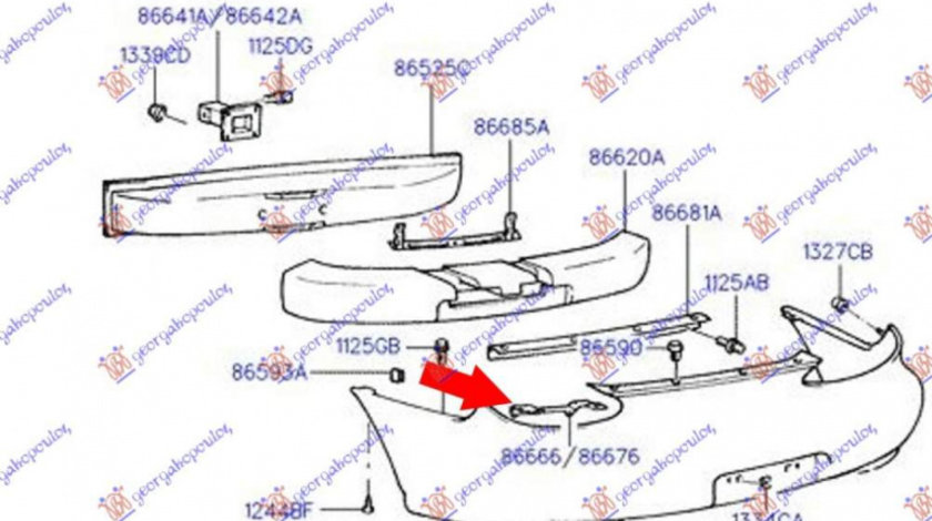 Armatura Bara Spate - Hyundai Coupe 19997 1998 , 86631-27000