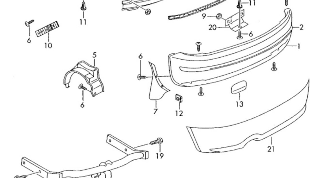 Armatura bara spate Skoda Fabia (6Y2) Hatchback 2006 1.4 TDI SKODA FABIA (6Y2) [ 1999 - 2008 ] OEM 6Y6807305B