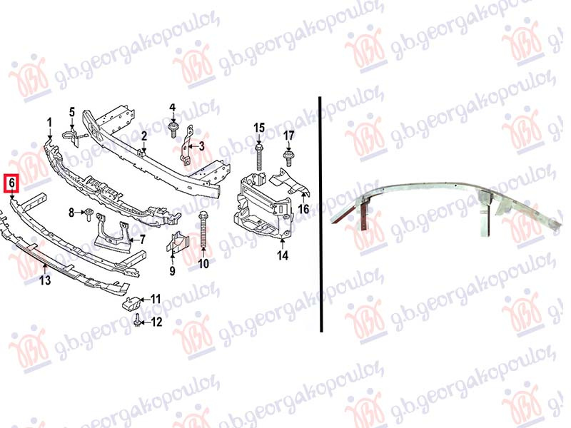 Armatura inferioara bara fata BMW Seria 7 2022- NOUA 51119852845 (ALUMINIU) BMW G70