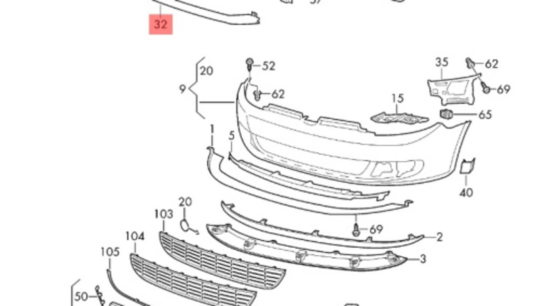 Armatura inferioara bara fata Volkswagen Golf 6 (5K) Hatchback 2013 1.6 TDI OEM 5K0807651C