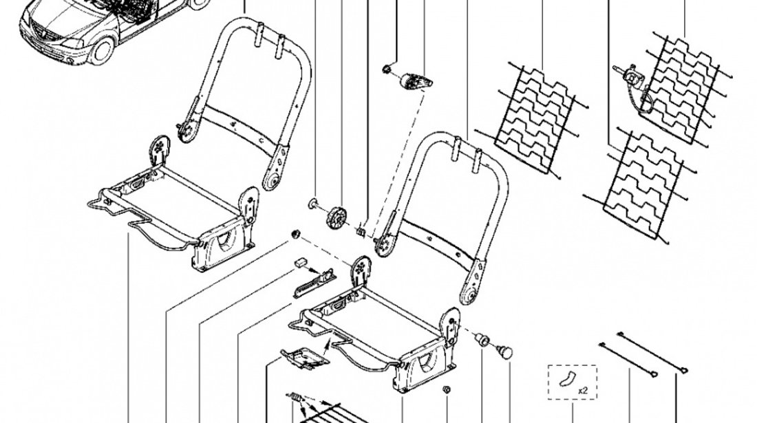 Armatura Sezut Scaun Sofer Oe Dacia Sandero 1 2008-2012 6001547729