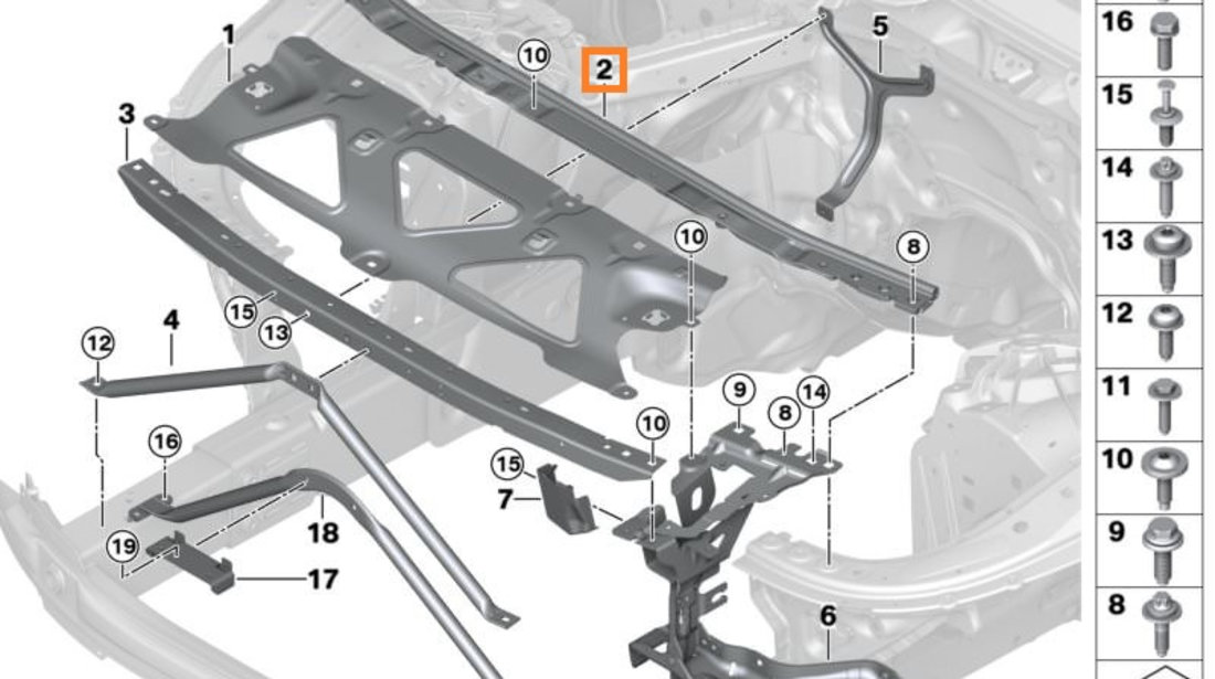 Armatura Superioara Compartiment Motor Am Bmw Seria 5 F90 2017→ 51647357205