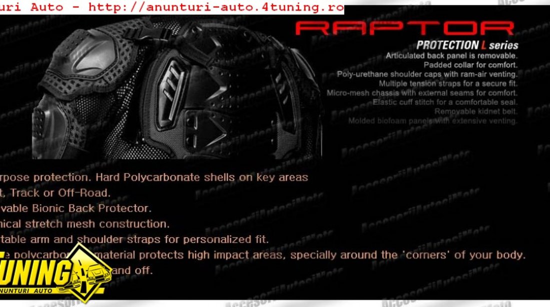 ARMURA MOTO HARD RAPTOR L Series Cross Enduro Atv Speed Geaca Moto 11 protectii si 12 reglaje S-XXXL