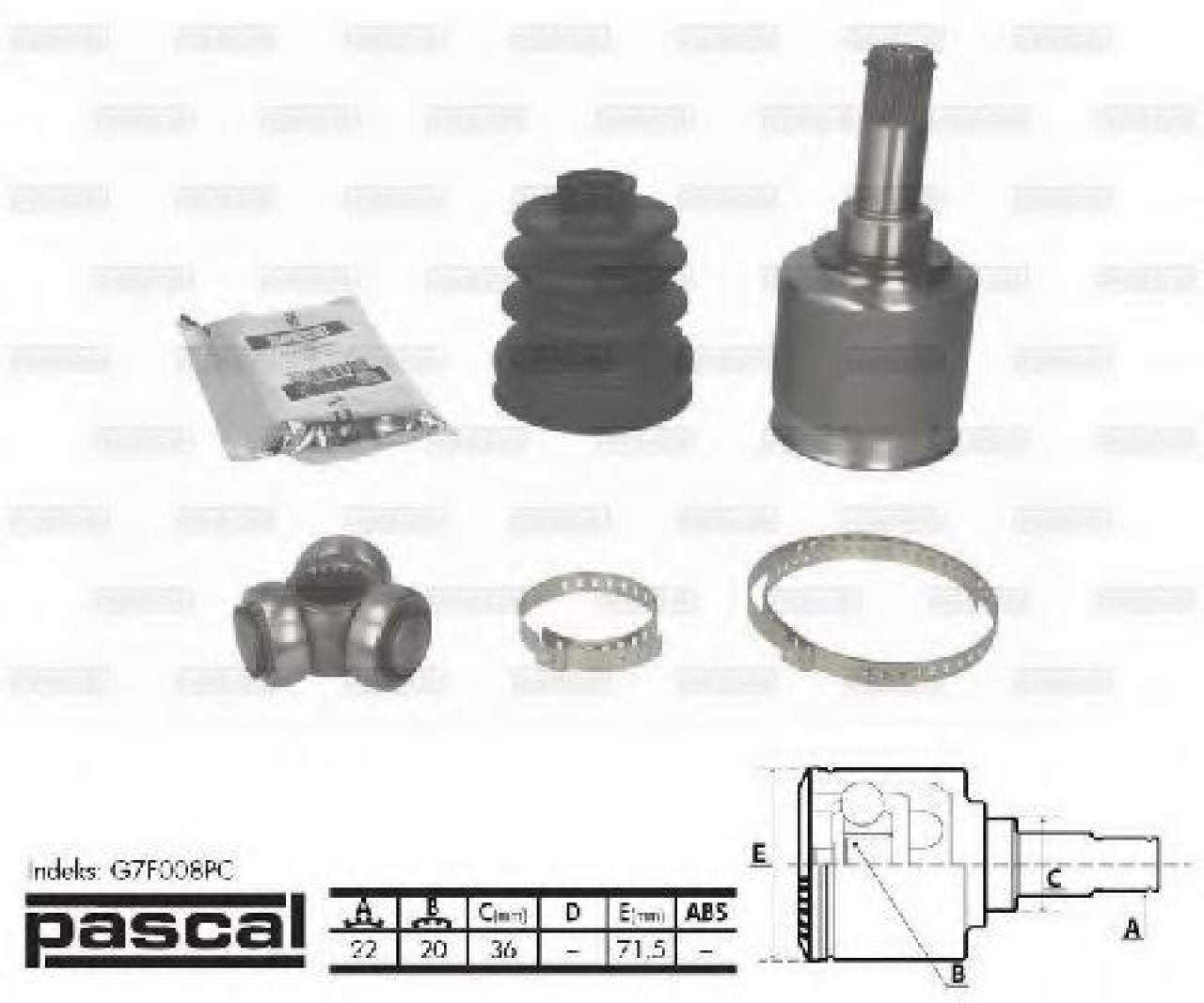 Articulatie, planetara FIAT PUNTO Cabriolet (176C) (1994 - 2000) PASCAL G7F008PC piesa NOUA