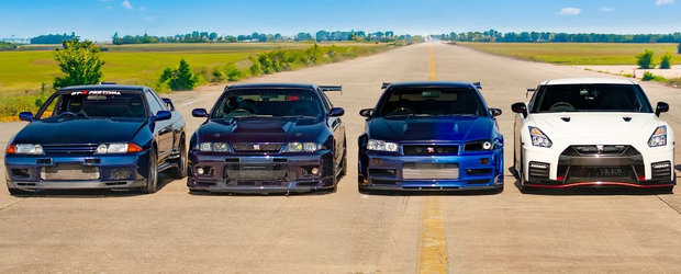 ASTA e cursa asteptata de toti pasionatii. LINIUTA intre cele mai cunoscute generatii ale lui Nissan GT-R