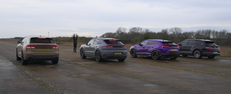 ASTA e cursa pe care nu stiai ca vrei sa o vezi. LINIUTA cu noul Audi RS Q8, Bentley Bentayga, Lamborghini Urus Performante si Porsche Cayenne Turbo E-Hybrid ASTA e cursa pe care nu stiai ca vrei sa o vezi. LINIUTA cu noul Audi RS Q8, Bentley Bentayga, Lamborghini Urus Performante si Porsche Cayenne Turbo E-Hybrid