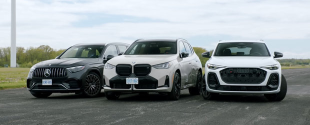 ASTA e cursa pe care nu stiai ca vrei sa o vezi. LINIUTA intre noul BMW X3 M50, Audi SQ5 si Mercedes-AMG GLC 43