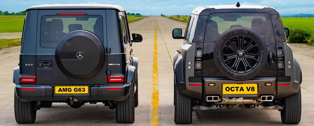 ASTA e cursa pe care nu stiai ca vrei sa o vezi. LINIUTA intre noul Mercedes-AMG G 63 si Land Rover Defender OCTA