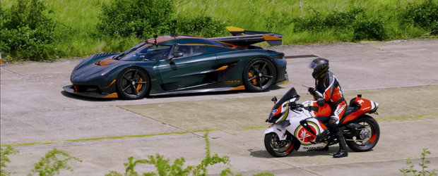 ASTA e cursa pe care nu stiai ca vrei sa o vezi. LINIUTA intre un Koenigsegg Jesko si o Hayabusa tunata!