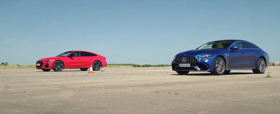 ASTA e momentul pe care il asteptam cu totii. LINIUTA cu Audi RS7 si Mercedes-AMG GT63 S