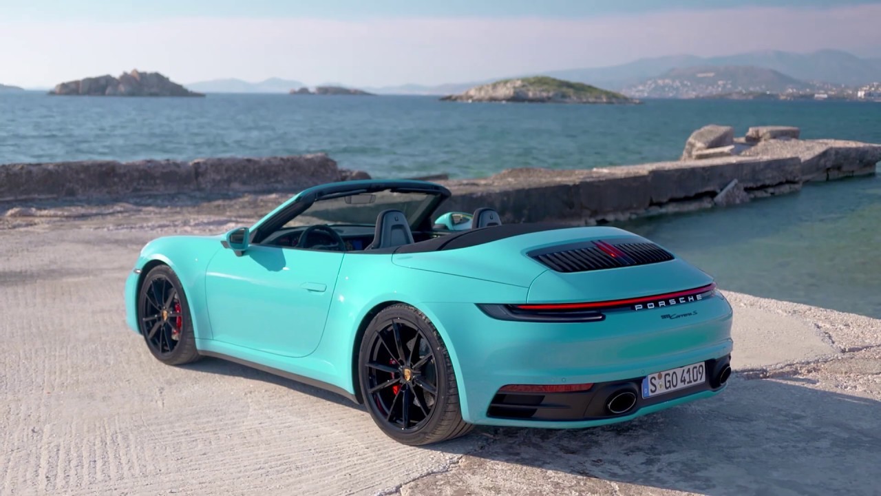 Бирюзовый Порше 911 кабриолет