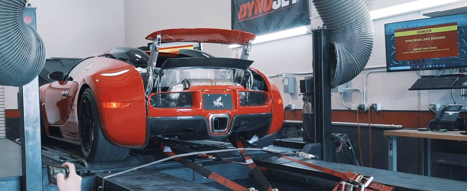 Au urcat un VEYRON PE DYNO ca sa vada cati cai are la roti. VIDEO cu cel mai tare experiment de pe internet