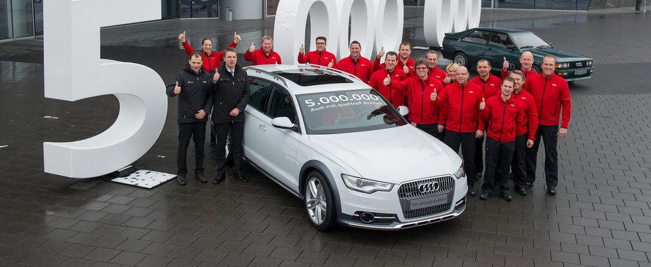 Audi a ajuns la 5 milioane de unitati cu sistemul quattro