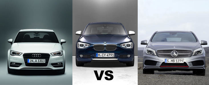 Audi A3 versus BMW Seria 1 versus Mercedes A-Class Audi A3 versus BMW Seria 1 versus Mercedes A-Class