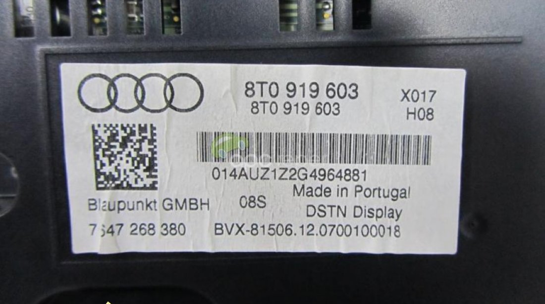 Audi A4 8K A5 8T Q5 8R Ecran Rosu Display 8T0 919 603