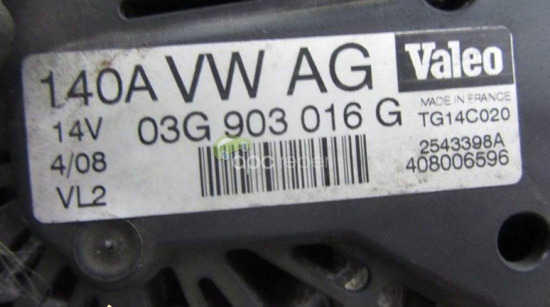 Audi A4 8k A5 A6 Q5 Alternator 2 0Tdi Original 03G 903 016G