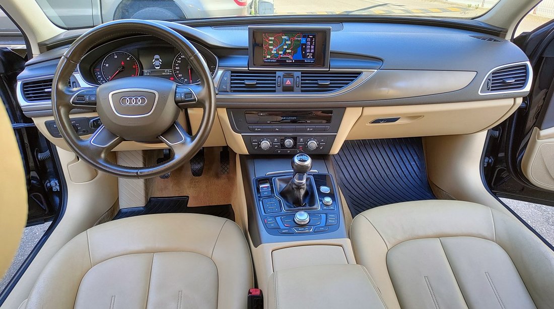 Audi A6 2.0 TDI 177 cp tapserie piele scaune incalzite navigatie an fab. 2013