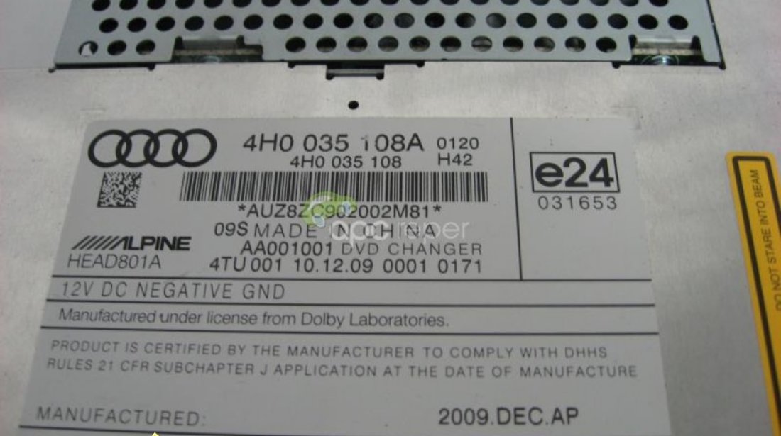 Audi A6 4G A7 A8 4H Dvd Changer magazie 6DVD 4H0035108A