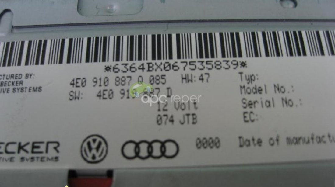 AUDI A6 A8 Q7 MMI 2G DVD NAVIGATIE UNITATE NAVIGATIE ORIGINALA