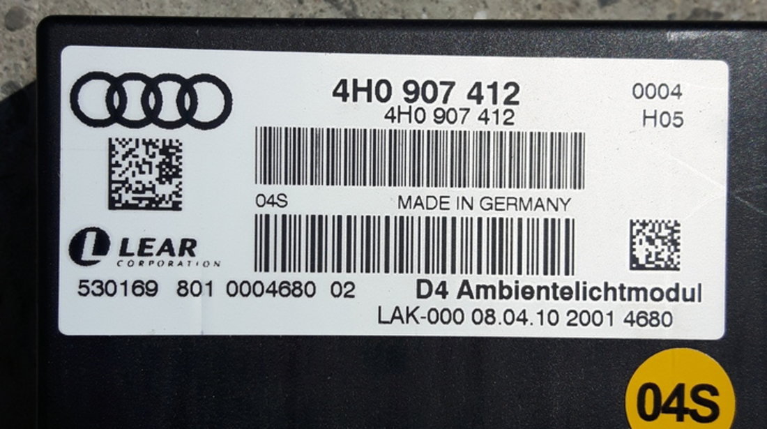 Audi A8 4H A6 4G A7 4G Modul Lumina Ambientala 4H0907412