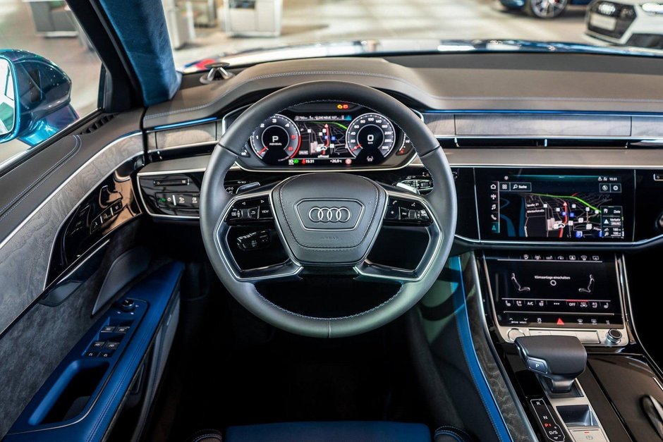 Audi A8 in Ara Blue Metallic