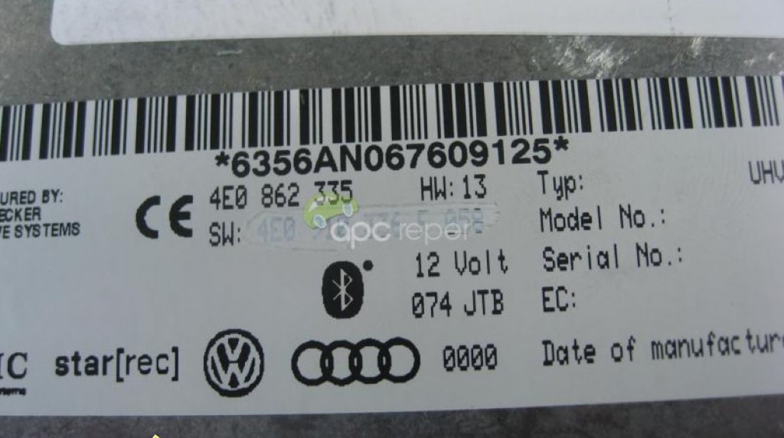 AUDI BLUETOOTH MMI 2G AUDI A6 4F A8 4E Q7 4L