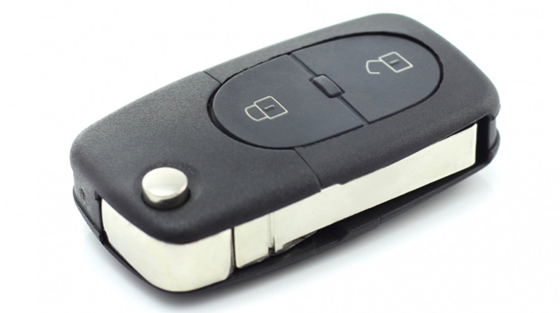 Audi - carcasă cheie tip briceag cu 2+1 butoane (1 buton de panică) și baterie 1616 - CARGUARD CC034
