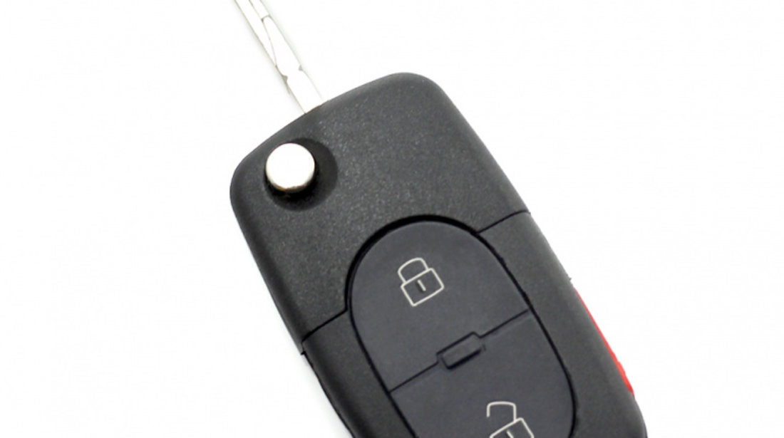 Audi - carcasă cheie tip briceag cu 2+1 butoane (1 buton de panică) și baterie 1616 - CARGUARD CC034