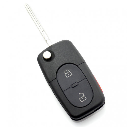 Audi - carcasă cheie tip briceag cu 2+1 butoane (1 buton de panică) și baterie 1616 - CARGUARD CC...