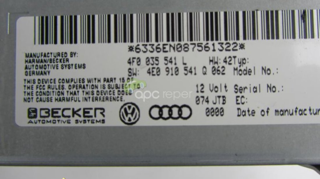 AUDI MMI 2G RADIO K BOX ORIGINAL 4F0 035 541L 4E0 910 541Q