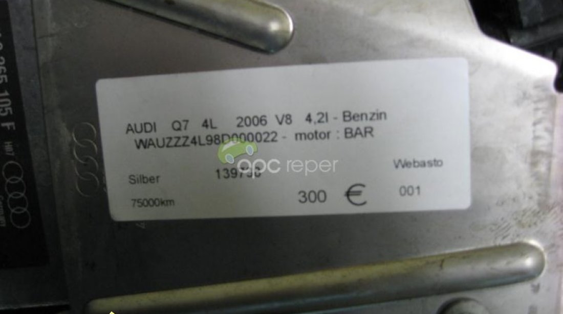 Audi Q7 4L Webasto 3 6 4 2 Benzina cod 4L0 265 105F