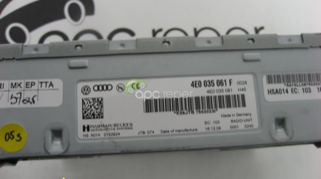 Audi Radio Box K box cod 4E0 035 061F