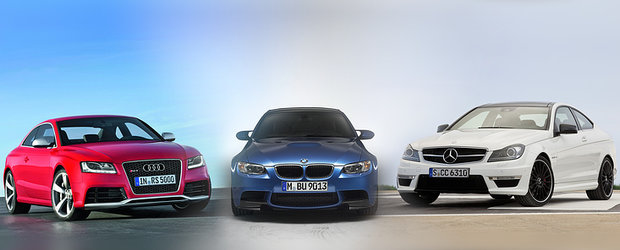 Audi RS5 versus BMW M3 versus Mercedes C63 AMG Coupe