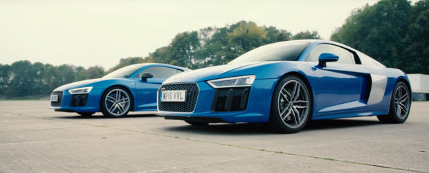 Audi-ul R8 V10 versus...Audi R8 V10 Plus. Sau, ce poti sa faci cu 69 de cai in plus