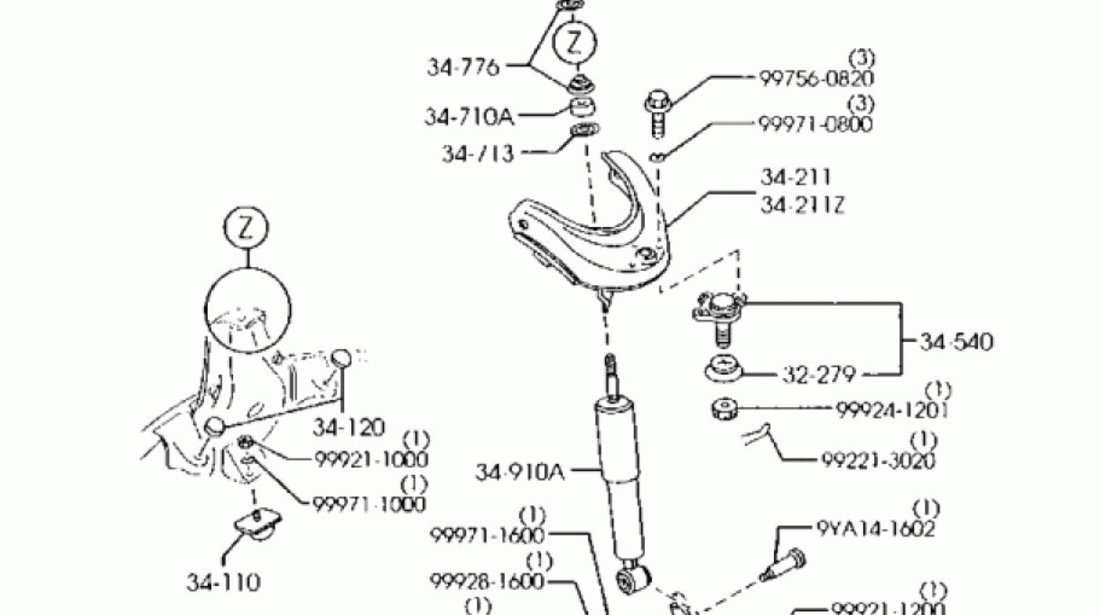 Ax brat superior punte fata cu excentric Mazda B2500 (4X4,poz.34-411) MAZDA OE UH71-34-411A