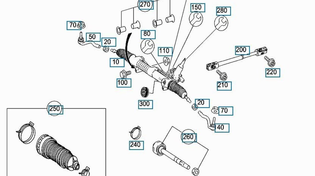 Ax coloana volan Mercedes GL (poz.220) MERCEDES OE A1644600010