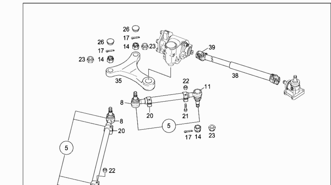 Ax directie intermediar la caseta directie Mercedes Tourismo 15 RHD (poz.38) MERCEDES OE A6294600411