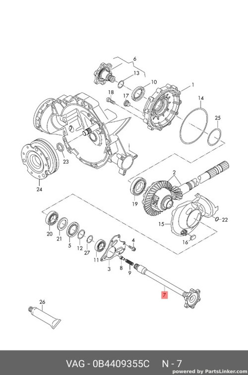 Ax planetar din cutia de viteze Audi A4 B8 (8K) Avant 2011 2.0 TDI OEM 0B4409355C