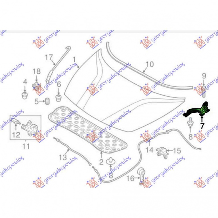 Balama Capota Motor - Kia Rio 2017 , 79120-H8000