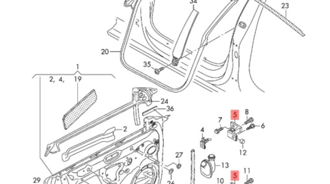 Balama de pe caroserie usa dreapta fata Audi A4 B8 (8K) Avant 2011 2.0 TDI OEM 8K0831402E