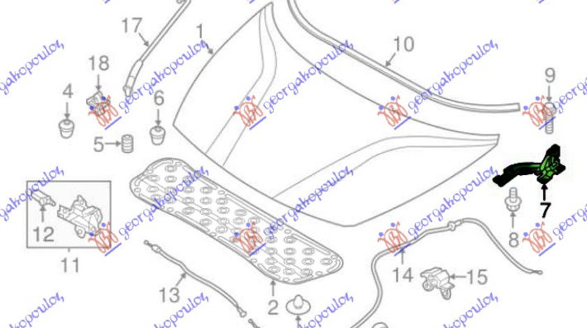 Balama Dreapta Capota Fata Motor Kia Rio 2017 2018 2019 2020