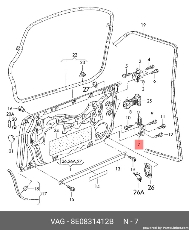 Balama usa dreapta fata Audi A4 8E 2006 2007 Sedan OEM 8E0831412B