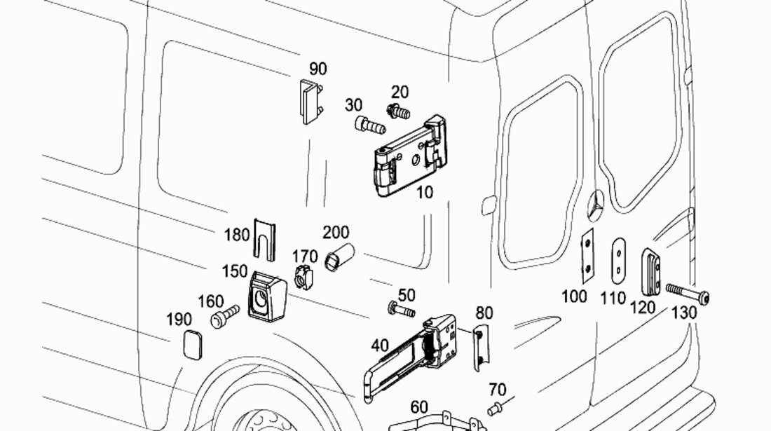 Balama Usa Spate 270° Am Mercedes-Benz Sprinter 1 1995-2006 A9017400837