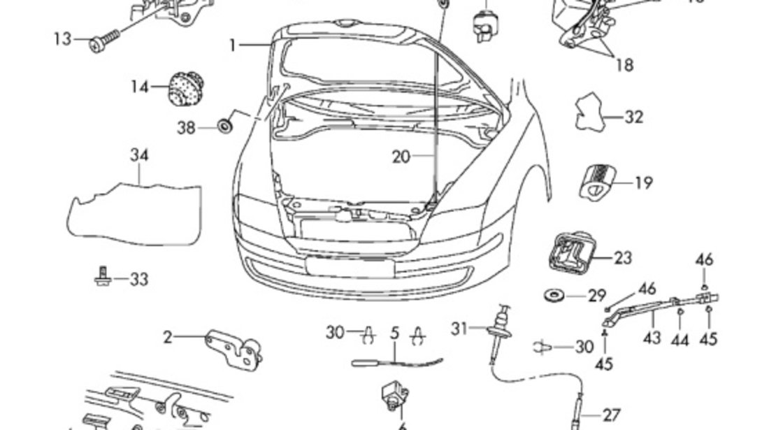 Balamale capota Skoda Octavia 2 1Z 1.9 TDI BKC 2007 SKODA OCTAVIA [ 1959 - 1971 ] OEM 1Z0823302C