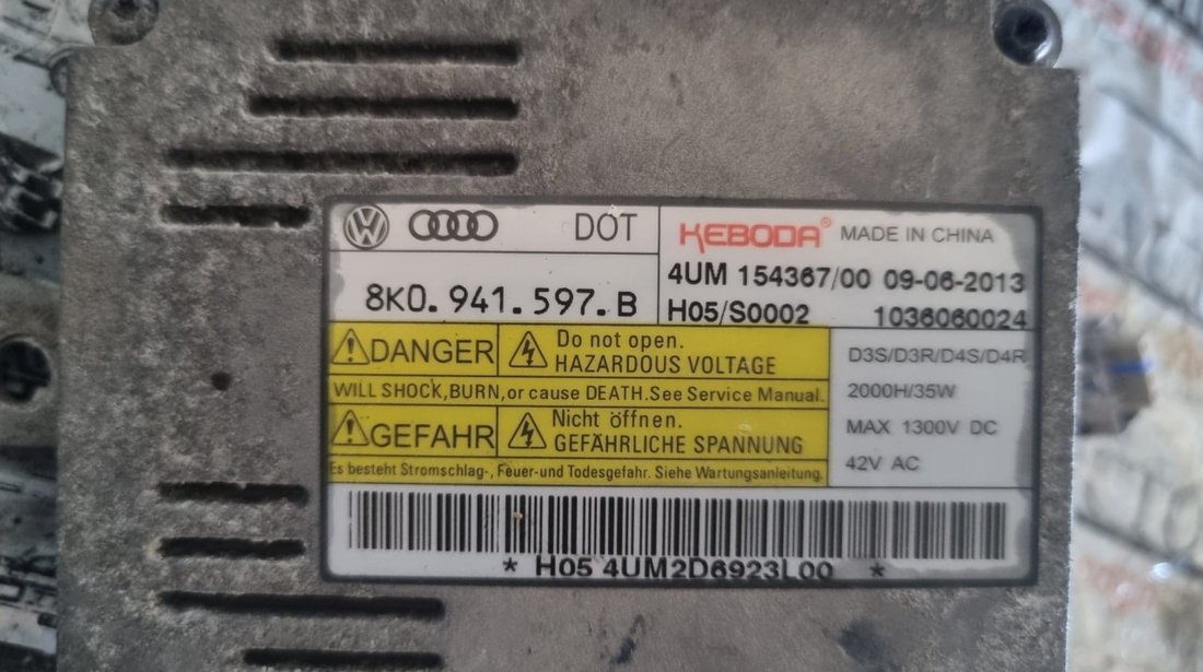 Balast xenon / Droser Audi A3 8P Sportback cod piesa : 8K0941597B