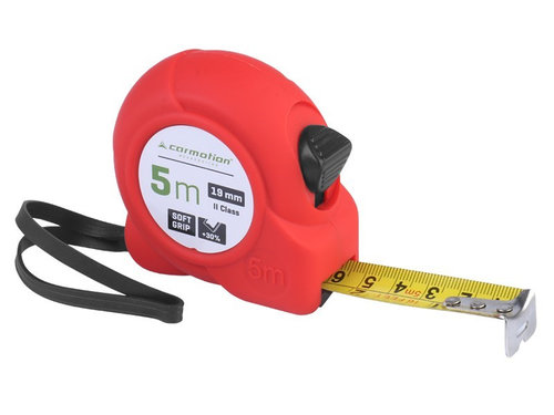 Bandă De Măsurare 19 Mm 5m Cu Blocare Cu Glisare, Carcasă De Prindere Moale Carmotion 86179