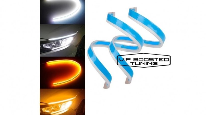 Bandă flexibilă 60cm LED DRL + semnalizare DINAMICA pentru EXTERIOR